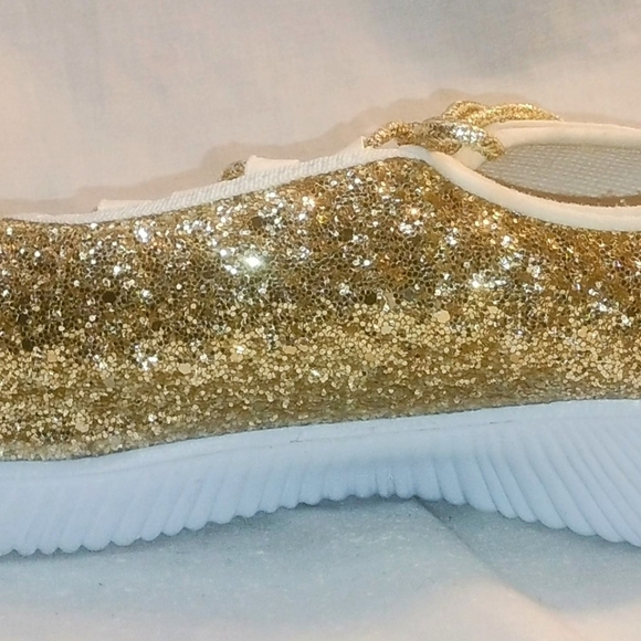 Women's Forever Golden Glitter Sparkly Lightweight Tennis Sneakers Shoes Size 11 - Picture 11 of 12